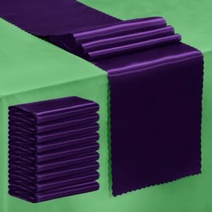 12 Cloth Table Runners Purple for Party 12 x 108 Inch Long(rental)