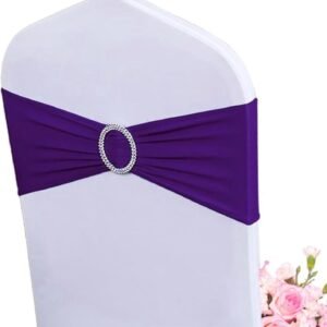 Chair Sashes Spandex Stretch Chair Sashes Spandex Stretch Purple with chair cover (rental)