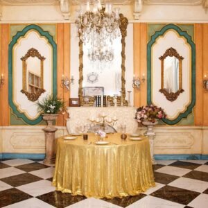 Beauty Gold Sequin Tablecloth(rental only)