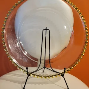 Gold dotted glass Charger plates 13"silver dotted glass Charger plates